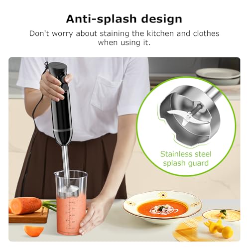 Bonsenkitchen Hand Blender, Immersion Blender with 2 Mixing Speed, Electric Handheld Mixer Portable Stick Mixer with Stainless Steel Blades for Soup, Smoothie, Puree, Baby Food - My Kitchen Products
