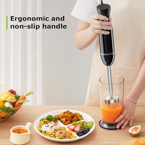 Bonsenkitchen Hand Blender, Immersion Blender with 2 Mixing Speed, Electric Handheld Mixer Portable Stick Mixer with Stainless Steel Blades for Soup, Smoothie, Puree, Baby Food - My Kitchen Products