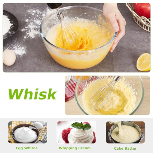 Bonsenkitchen Immersion Blender Handheld with Food Processor, 20 Speeds Hand Blender with Turbo Mode, Stainless Steel Blade, Egg Whisk, Beaker & Chopper Bowl, Hand Mixer for Smoothie, Soup, Baby Food - My Kitchen Products