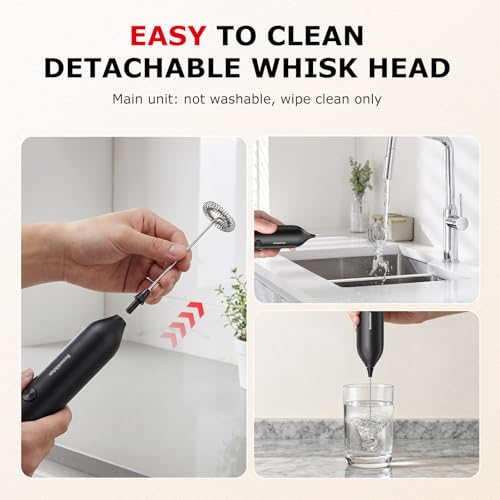Bonsenkitchen Rechargeable Milk Frother Handheld, Charging USB-C - My Kitchen Products