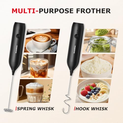 Bonsenkitchen Rechargeable Milk Frother Handheld, Charging USB-C - My Kitchen Products