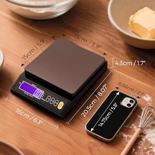 Bonvoisin Baking Scale 0.1 Gram Accuracy Digital Scale for Kitchen, Candle, Soap and Sourdough Bread Making, with Percentage Weighing Function, Weigh in Grams, Pounds and Ounces (10 lb) - My Kitchen Products