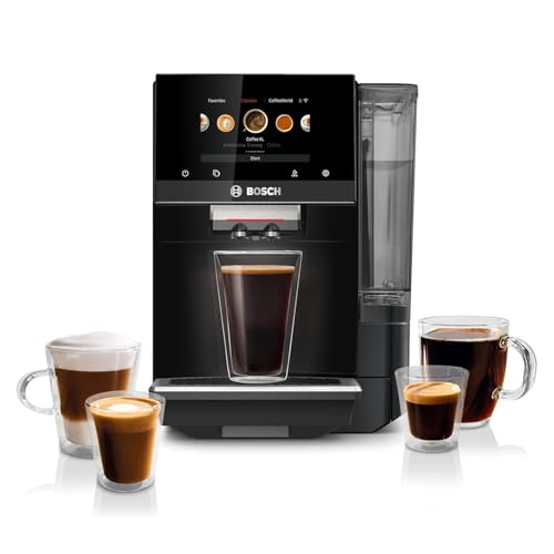 Bosch Fully Automatic Coffee and Espresso Machine - 35 Drinks, Double Cup Barista Style Super Coffee Maker - Touchscreen, Large Bean Capacity - Easy Clean, Maintenance - Black - TPU60309 - My Kitchen Products