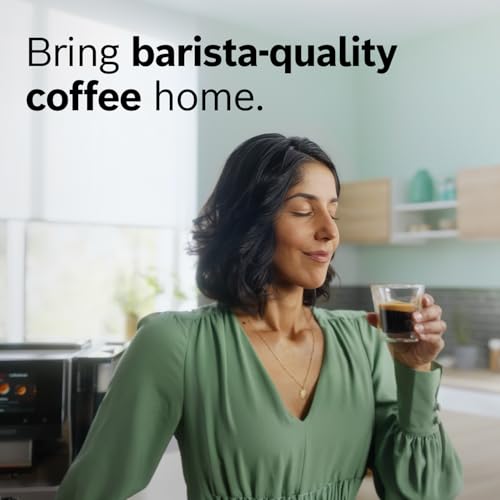 Bosch Fully Automatic Coffee and Espresso Machine - 35 Drinks, Double Cup Barista Style Super Coffee Maker - Touchscreen, Large Bean Capacity - Easy Clean, Maintenance - Black - TPU60309 - My Kitchen Products