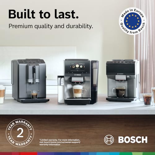 Bosch Fully Automatic Coffee and Espresso Machine - 35 Drinks, Double Cup Barista Style Super Coffee Maker - Touchscreen, Large Bean Capacity - Easy Clean, Maintenance - Black - TPU60309 - My Kitchen Products