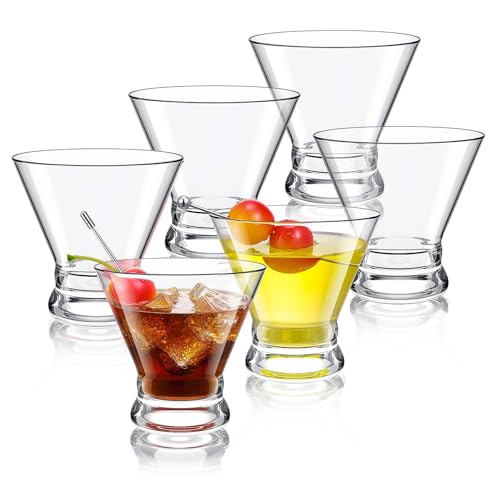 BPFY Stemless Martini Glasses Set of 6, 8oz Lead-Free Crystal Shrimp Cocktail Glasses