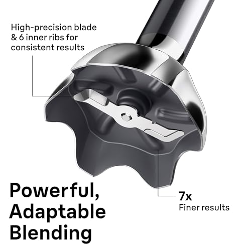 Braun MQ50202M MultiQuick Vario 5 Handheld Blender – 21-Speed Stick with Turbo Boost, Stainless Steel Blades, EasyClick System, 500W, Chopper, Whisk, Masher – Immersion Blender for Smoothies - My Kitchen Products