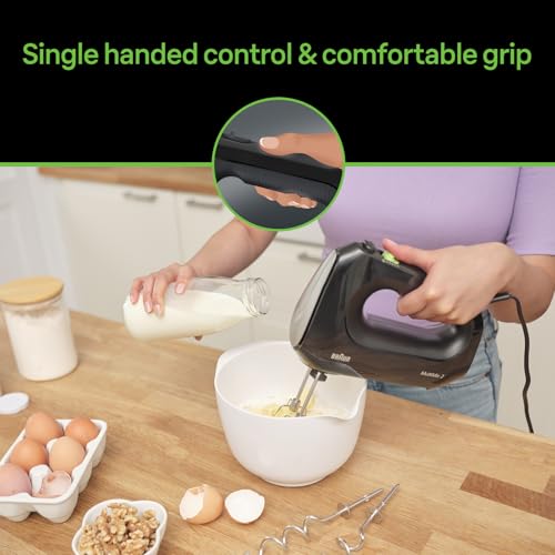 Braun Multimix 2 Hand Mixer Black - beaters, dough hooks, accessory bag - My Kitchen Products