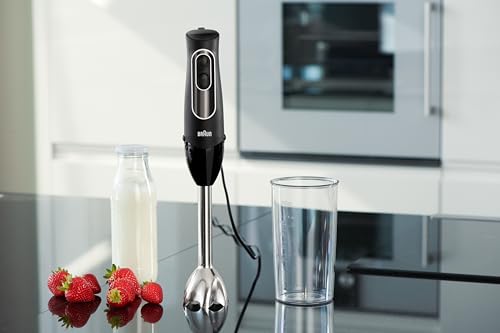 Braun MultiQuick 5 Immersion Hand Blender with Dual Speed + Turbo and Patented Technology, 350W - Includes Beaker and Whisk, Black, MQ505 - My Kitchen Products