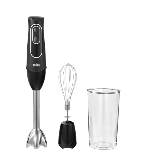 Braun MultiQuick 5 Immersion Hand Blender with Dual Speed + Turbo and Patented Technology, 350W - Includes Beaker and Whisk, Black, MQ505 - My Kitchen Products