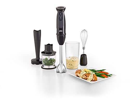 Braun Multiquick 5 Vario Hand Blender (SS Blending Shaft+1.5C Chopper+ Masher + Whisk+ Beaker), MQ5027, Black - My Kitchen Products