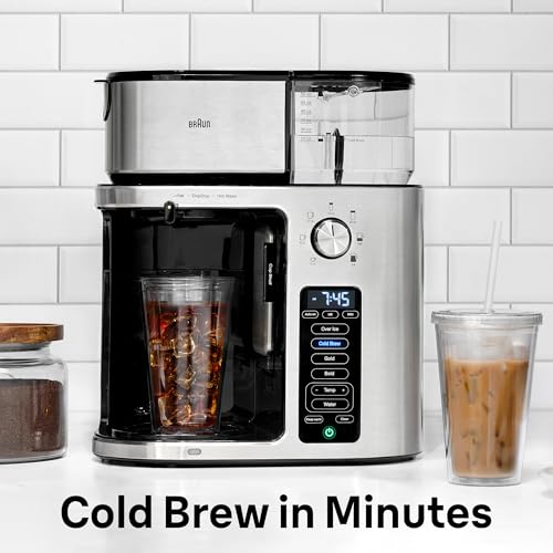 Braun MultiServe Plus 10-Cup Drip Coffee Maker - Hot & Cold Multi-Serve Brewer with Timer and Auto Start, Hot Water Dispenser, Over Ice Function, Stainless Steel & Pod-Free Design, KF9370SI - My Kitchen Products