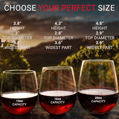 Bravario Unbreakable Stemless Plastic Wine Glasses | Reusable | Shatterproof 100% Tritan Plastic | Dishwasher-Safe | BPA-free | Awesome for Indoor & Outdoor | 16 oz, Set of 4 - My Kitchen Products