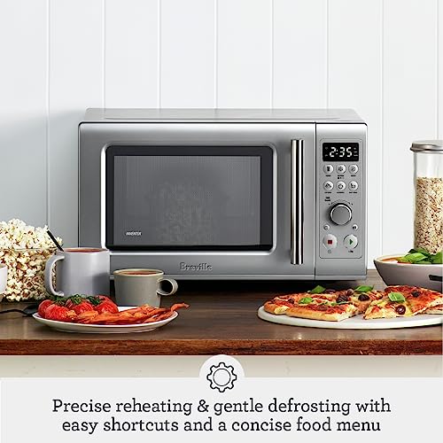 Breville BMO650SIL Compact Wave Soft Close Countertop Microwave Oven, Silver - My Kitchen Products