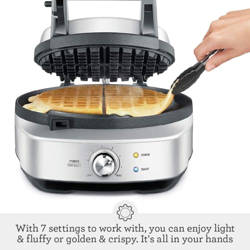 Breville BWM520XL No-Mess Classic Round Waffle Maker, Brushed Stainless Steel - My Kitchen Products