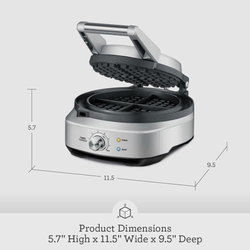 Breville BWM520XL No-Mess Classic Round Waffle Maker, Brushed Stainless Steel - My Kitchen Products