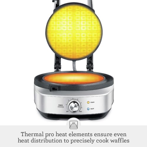 Breville BWM520XL No-Mess Classic Round Waffle Maker, Brushed Stainless Steel - My Kitchen Products