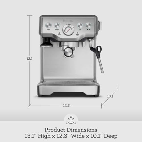 Breville Infuser Espresso Machine BES840XL, 10.25 x 12.5 x 13.25 Inches, Black Sesame - My Kitchen Products