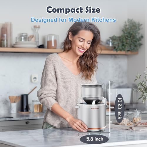 BRIOBITE 1.1 Quart Ice Cream Maker – Electric Ice Cream Machine for Gelato, Milkshakes & Sorbet,Perfect for 2-3 Servings, Easy to Use & Clean,Silver - My Kitchen Products