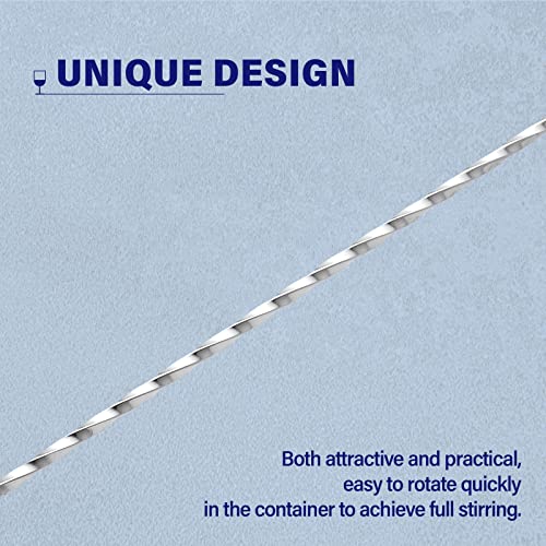 Briout Bar Spoon Cocktail Mixing Stirrers for Drink, Stainless Steel 12 Inches Long Handle, Silver 2 Pieces - My Kitchen Products