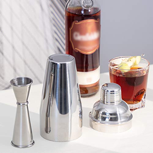 Briout Jigger for Bartending, Double Cocktail Jigger Japanese Premium 304 Stainless Steel Jigger 2 OZ 1 OZ with Measurements Inside - My Kitchen Products