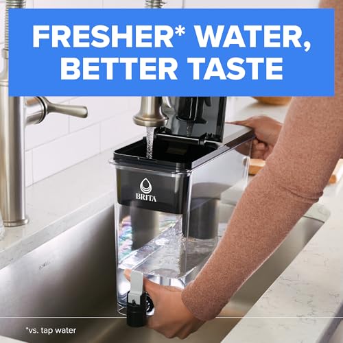 Brita Extra-Large 27-Cup Water Filter Dispenser with Standard Filter, WQA NSF/ANSI Certified, Removes Chlorine Taste & Odor, Reduces Zinc Copper & Mercury, BPA-Free, 1 Filter Included, Lasts 2 Months - My Kitchen Products