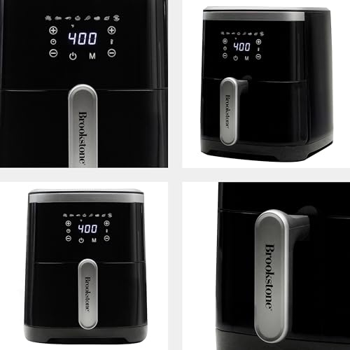 Brookstone Air Fryer – 4.5 Qt, 1300W Large Capacity Fryer with LED Display, 8 Presets, Adjustable Temp, Oil-Free Kitchen Appliance for Baking, Roasting, Frying, Healthy Crispy Meals, Black - My Kitchen Products
