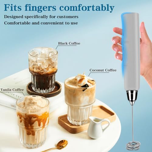 BSRGMS Milk Frother Handheld for Coffee, Electric Whisk 3 Speed Adjustable, Drink Mixer with Stainless 3 Whisks, Rechargeable Hand Frother Wand, Foam Maker for Latte Cappuccino Matcha Egg Silver - My Kitchen Products