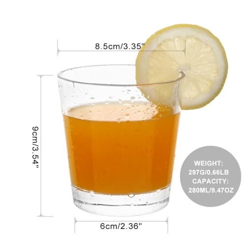 BTGLLAS 9oz Lowball Glasses, 24pc Short Glass Sets - Lead-Free Crystal Drinking Glasses for Water, Mojito, Tom Collins - Premium Bar Glassware & Cocktail Glass Set (24, Small) - My Kitchen Products