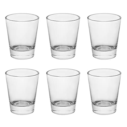 BTGLLAS Heavy Base Shot Glasses, 1.5 oz Sets of Clear Shot Glass (6 Pack), Measuring Cup for Espresso, Liquid, and Wine
