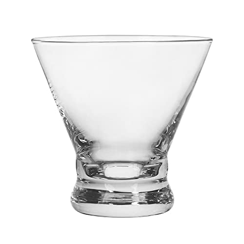 BTGLLAS Set of 12 Martini Glasses - 8-Ounce Cinched Design Cocktail Glasses with Heavy Base, Stemless Construction for Stability - Sturdy and Elegant Bar Glasses (Glass, Clear12Pcs) - My Kitchen Products