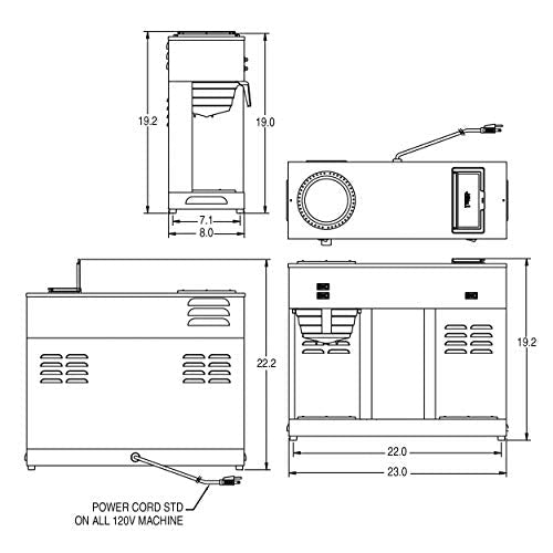 BUNN 04275.0031 VPS 12-Cup Pourover Commercial Coffee Brewer, with 3 Warming Stations (120V/60/1PH) - My Kitchen Products