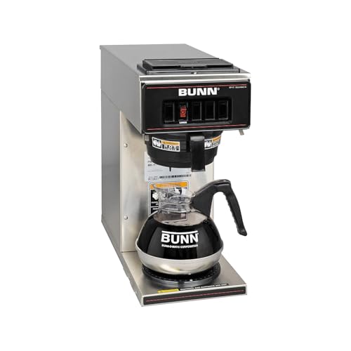 BUNN 13300.0001 VP17-1SS Pourover Coffee Brewer with 1-Warmer, Stainless Steel, Silver, Standard - My Kitchen Products