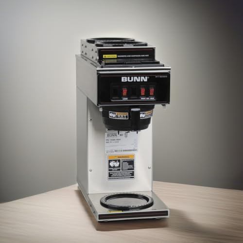 BUNN 13300.0004 VP17-3SS2U Pourover Commercial Coffee Brewer with One Lower and Two Upper Warmers, Stainless Steel - My Kitchen Products