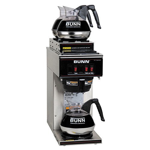 BUNN 13300.0004 VP17-3SS2U Pourover Commercial Coffee Brewer with One Lower and Two Upper Warmers, Stainless Steel - My Kitchen Products