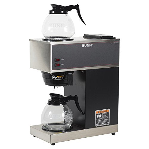 BUNN 33200.0015 VPR-2GD 12-Cup Pourover Commercial Coffee Brewer with Upper and Lower Warmers and Two Glass Decanters, Black, Stainless, Standard - My Kitchen Products