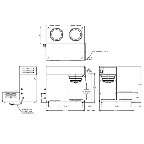 BUNN Axiom 15-3, Automatic Commercial 12-Cup Coffee Maker, 3 Lower Warmers, 38700.0002,Gray - My Kitchen Products