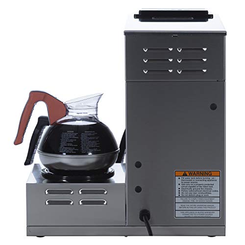 BUNN VP17-3, 12-Cup Low Profile Pourover Commercial Coffee Maker, 3 Lower Warmers, 13300.0003,Silver - My Kitchen Products