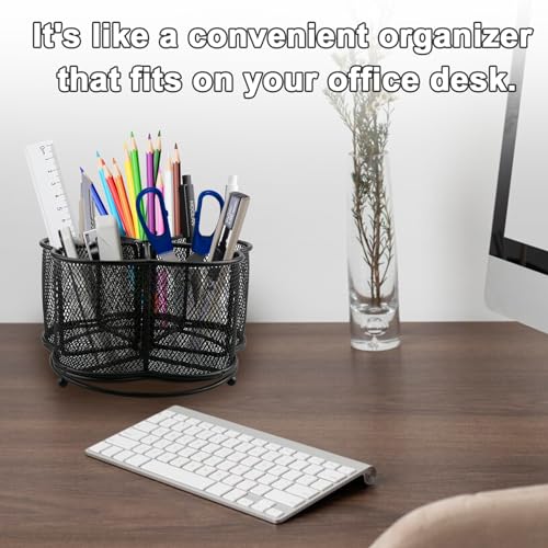 Business King 360° Rotating Silverware Utensil Caddy Holder - 5 Compartment Whirling Utensil Holder Kitchen Countertop Organizer for Spoon Fork Flatware Storage for Home or Outdoor Picnic Camping - My Kitchen Products