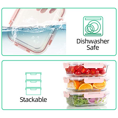 C CREST [10 Pack] Glass Meal Prep Containers, Food Storage Containers with Lids Airtight, Glass Lunch Boxes, Microwave, Oven, Freezer and Dishwasher Safe - My Kitchen Products