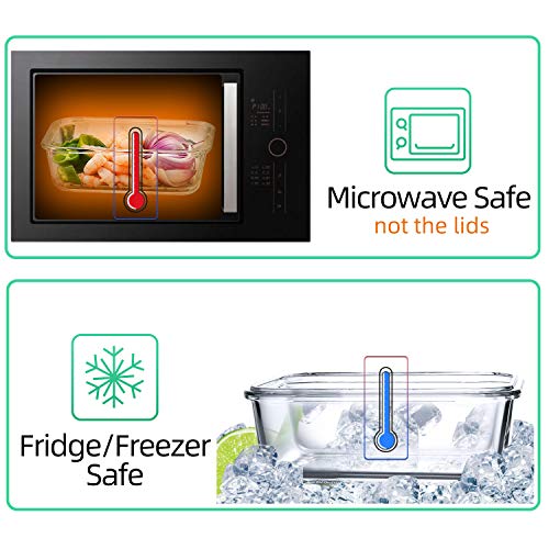 C CREST [10 Pack] Glass Meal Prep Containers, Food Storage Containers with Lids Airtight, Glass Lunch Boxes, Microwave, Oven, Freezer and Dishwasher Safe - My Kitchen Products