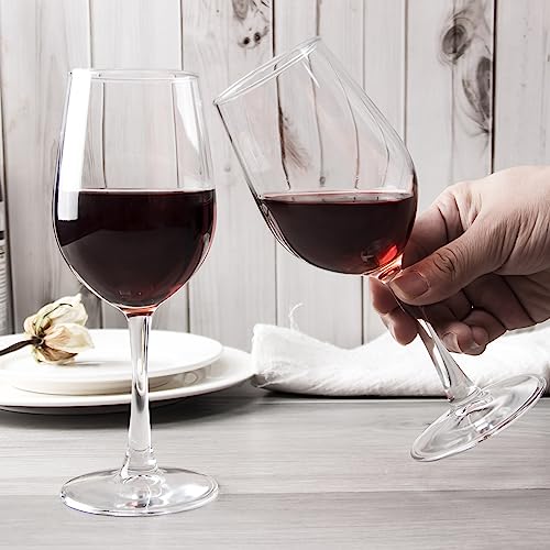 C CREST Durable and Stylish 11.2oz Red Wine Glassware - Set of 12 - Classic Design for Party and Wedding - My Kitchen Products