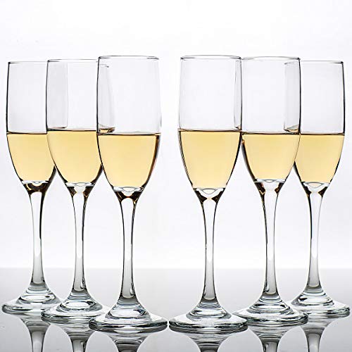 C CREST Set of 12, Champagne Glasses, 6 Ounce Champagne Flute, Lead-free Drinkware, Clear - My Kitchen Products