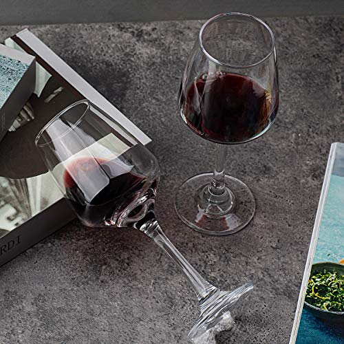 C CREST Wine Glasses Set of 8, 12oz, Lead-free, Clear, Durable Glassware - My Kitchen Products