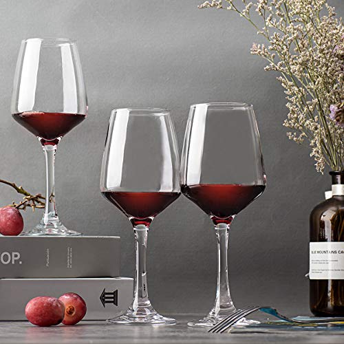 C CREST Wine Glasses Set of 8, 12oz, Lead-free, Clear, Durable Glassware - My Kitchen Products