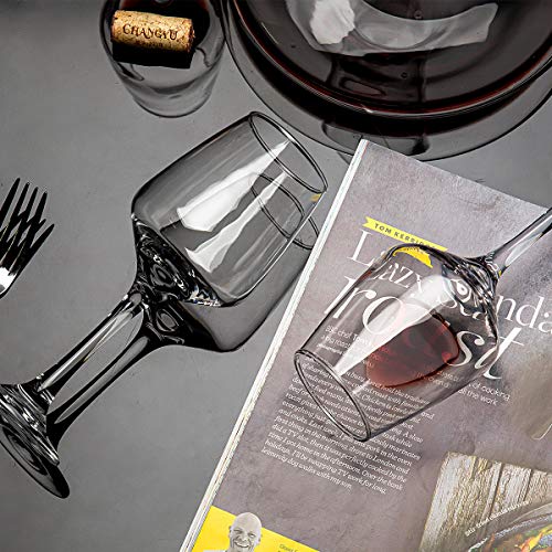C CREST Wine Glasses Set of 8, 12oz, Lead-free, Clear, Durable Glassware - My Kitchen Products