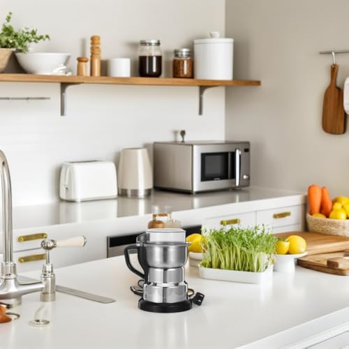 Cabilock Electric Grain Grinder Multifunctional Stainless Steel Flour Mill Grinder Home Use with Powerful Motor for Low Noise Coffee Spice Corn Nut - My Kitchen Products