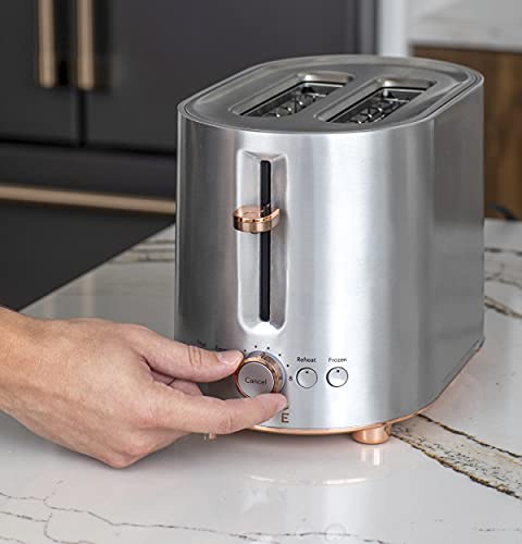 Café Express Finish 2-Slice Toaster | Extra-Wide Slots, Extra Lift for Waffles, Pastries, Texas Toast & More | 4 Pre-Set Functions, 8 Shade Options | Countertop Kitchen Essentials | Stainless Steel - My Kitchen Products
