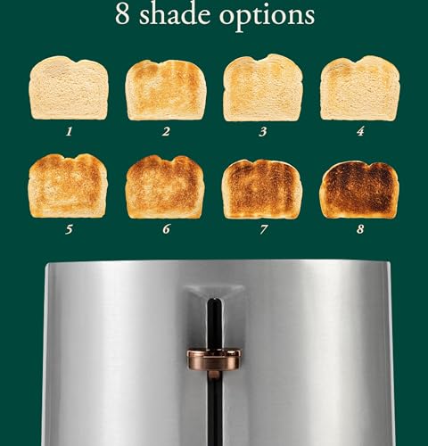 Café Express Finish 2-Slice Toaster | Extra-Wide Slots, Extra Lift for Waffles, Pastries, Texas Toast & More | 4 Pre-Set Functions, 8 Shade Options | Countertop Kitchen Essentials | Stainless Steel - My Kitchen Products