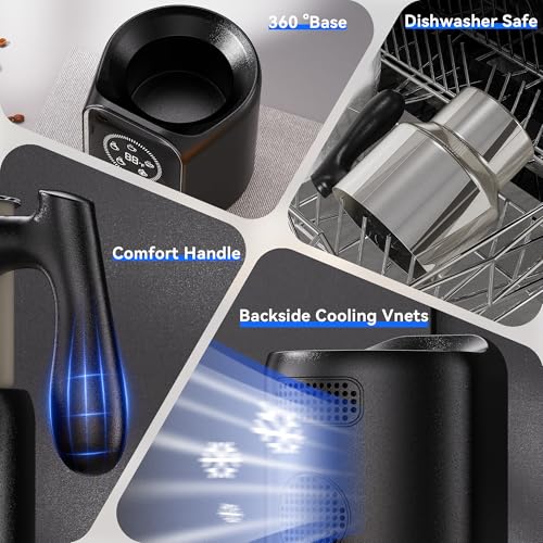 CafeGrace 5-in-1 Milk Frother and Steamer, 21 oz Split Milk Frother, Removable Automatic Electric Milk Frother Dishwasher Safe, for Latte, Cappuccino, Hot and Cold Milk Froth, Chocolate Milk - My Kitchen Products